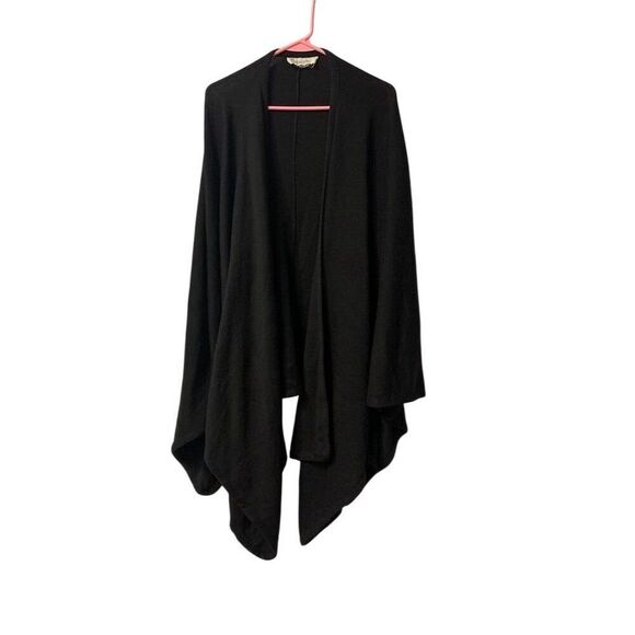 Sweaters - May Dee Knitwear Women's Black Waterfall Cardigan Poncho Wrap